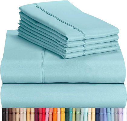 Crear un dormitorio acogedor con suave 1800tc algodón egipcio hogar 6 piezas de color sólido ropa de cama