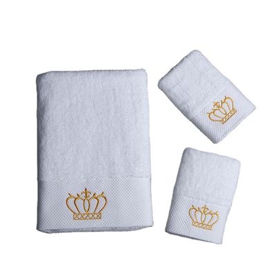 Toallas de algodón puro para hoteles y hogares con logotipo personalizado en color blanco