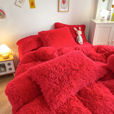 Colorado moderno de color sólido Mink Velvet Set de cuatro piezas Invierno Plush Set de ropa de cama caliente