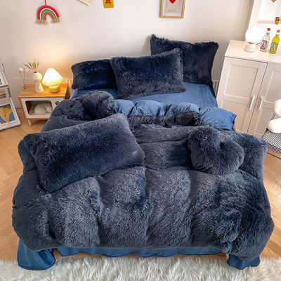 Colorado moderno de color sólido Mink Velvet Set de cuatro piezas Invierno Plush Set de ropa de cama caliente