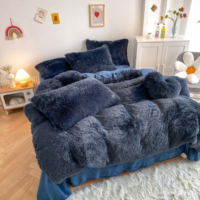 Colorado moderno de color sólido Mink Velvet Set de cuatro piezas Invierno Plush Set de ropa de cama caliente