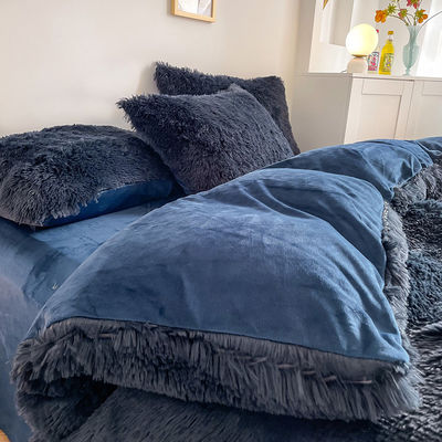 Colorado moderno de color sólido Mink Velvet Set de cuatro piezas Invierno Plush Set de ropa de cama caliente