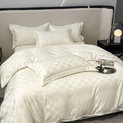Polyester / lino / algodón lujoso Jacquard ropa de cama conjuntos de colecciones 4 pcs confortador