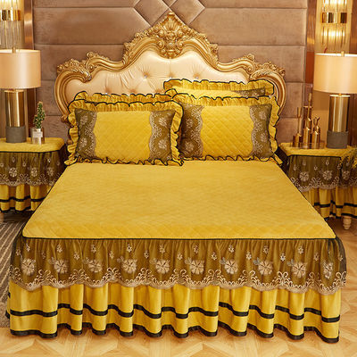 Set de ropa de cama de bodas de cuatro piezas con cuidado fácil
