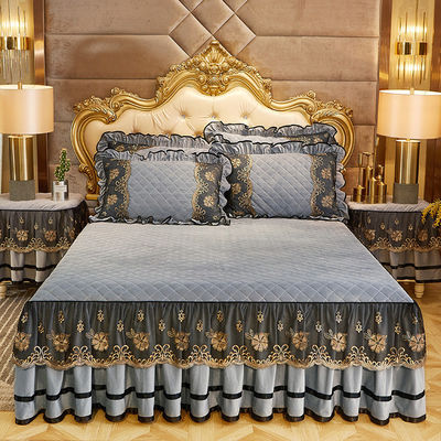 Set de ropa de cama de bodas de cuatro piezas con cuidado fácil