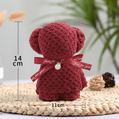 Toalla de oso de piña de color sólido linda conejito de forma de oso de coral lana de mano toalla para el hogar