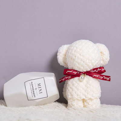 Toalla de oso de piña de color sólido linda conejito de forma de oso de coral lana de mano toalla para el hogar