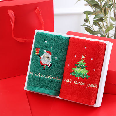 Toallas de Navidad para todas las edades Toallas faciales de algodón puro en 2 cajas de regalo para regalos y todas las edades