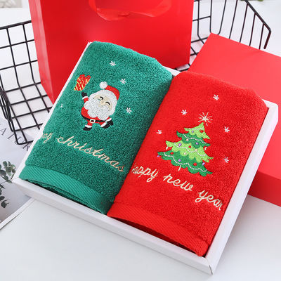 Toallas de Navidad para todas las edades Toallas faciales de algodón puro en 2 cajas de regalo para regalos y todas las edades