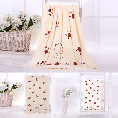 Inicio/Hotel Coral Fleece Soft Towel Set Microfibra Impresión de oso Toallas de baño de tres piezas