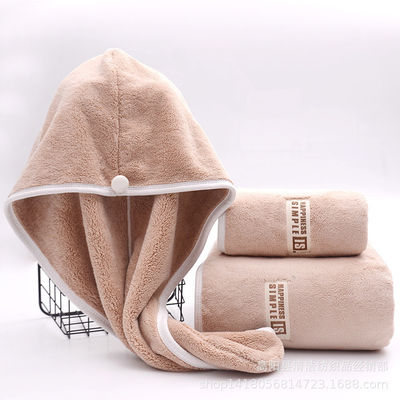 High Absorbent Coral Velvet Toallas de baño y tapa de ducha Conjunto de regalo de 1 kg de material de poliéster