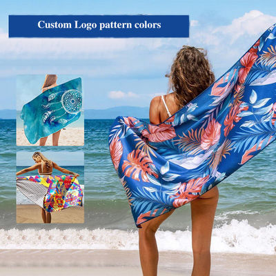 Diseño personalizado toalla de playa de microfibra envío rápido tamaño grande ideal para deportes de verano