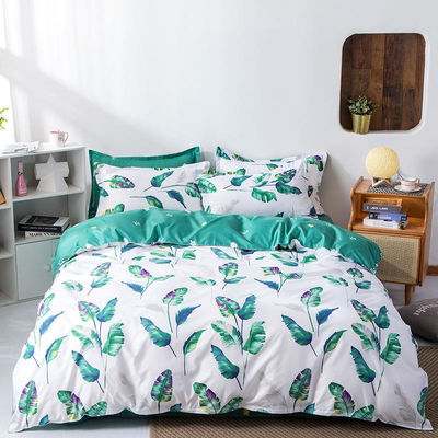 100% de algodón con diseño de planta permeable al aire Juego De Sabanas De Algodón