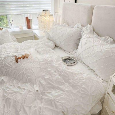 Permeabilidad al aire 7 piezas de ropa de cama de edredón esponjoso con cortinas a juego