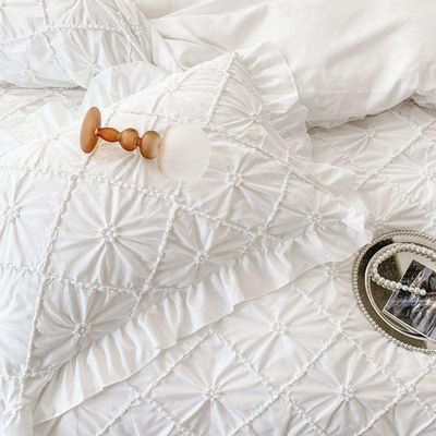 Permeabilidad al aire 7 piezas de ropa de cama de edredón esponjoso con cortinas a juego