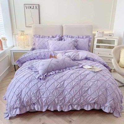 Permeabilidad al aire 7 piezas de ropa de cama de edredón esponjoso con cortinas a juego