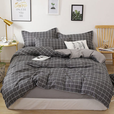 100% de lujo cubierta de edredón 4 piezas de cama Set de sábanas con 2pcs de almohadilla