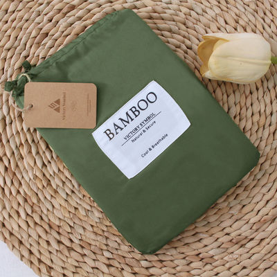 100% de fibra de bambú de color sólido Set de ropa de cama personalizado Set de sábanas Popular elección