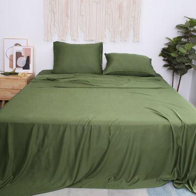 100% de fibra de bambú de color sólido Set de ropa de cama personalizado Set de sábanas Popular elección