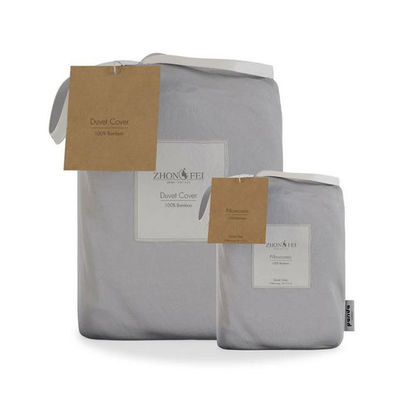 Cama de cama plana de bambú puro suave con bolsillos profundos Set de ropa de cama reina para el hogar