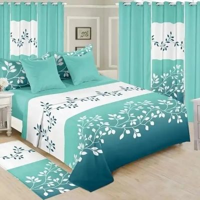Moda flor de boda roja 13pcs Set de ropa de cama con tamaño personalizado y cortinas a juego
