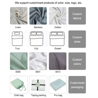 Sostenible 100% natural de lino puro de cáñamo 170 Gsm de lino de manta de cama