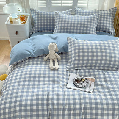 Categoría A 2024 Tendencia de ropa de cama de algodón espesada cepillada lavada de cuatro piezas
