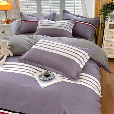 Categoría A 2024 Tendencia de ropa de cama de algodón espesada cepillada lavada de cuatro piezas