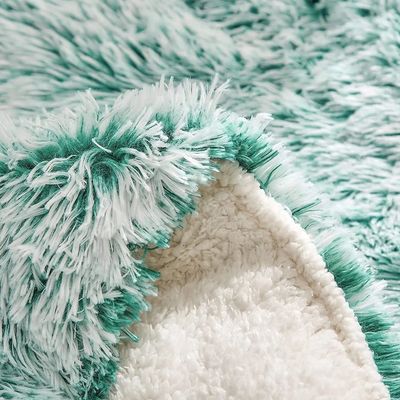 200TC Cuenta de hilos Set de ropa de cama de piel falsa Duvet de visón Rainbow Plush Fluffy Set de sábanas de lujo