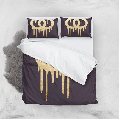 Set de ropa de cama estilo hotel de lujo tamaño rey 100% poliéster 3D Impreso