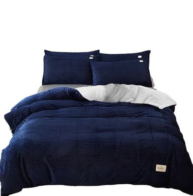 Tamaño personalizado Set de ropa de cama de terciopelo 4pcs gruesa de franela de lana cubierta de edredón para el invierno