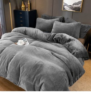 Tamaño personalizado Set de ropa de cama de terciopelo 4pcs gruesa de franela de lana cubierta de edredón para el invierno