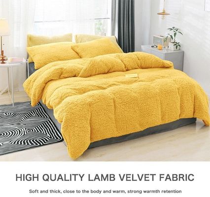 Tamaño personalizado Set de ropa de cama de terciopelo 4pcs gruesa de franela de lana cubierta de edredón para el invierno