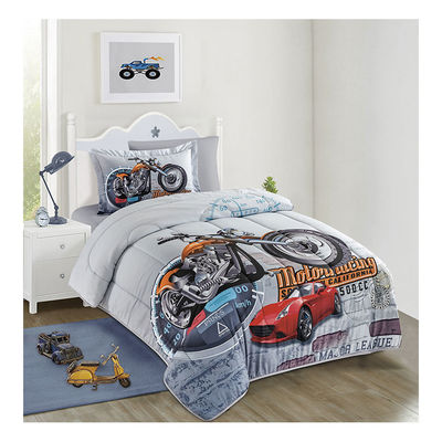 Home 4PCS Set Cute dibujos animados Impresos Niños Seti de cubierta de edredón 100% de algodón