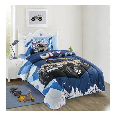 Home 4PCS Set Cute dibujos animados Impresos Niños Seti de cubierta de edredón 100% de algodón