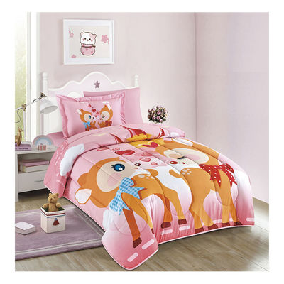 Home 4PCS Set Cute dibujos animados Impresos Niños Seti de cubierta de edredón 100% de algodón