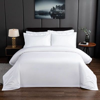 Luxury 5 Star Hilton Set de ropa de cama de ropa de cama en el patrón sólido de 400TC con tapa de edredón personalizada