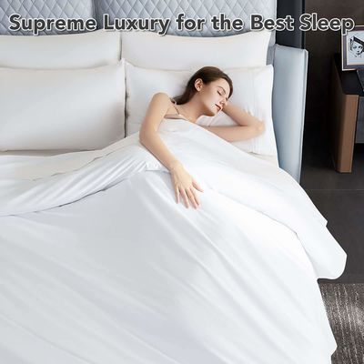 Luxury 5 Star Hilton Set de ropa de cama de ropa de cama en el patrón sólido de 400TC con tapa de edredón personalizada