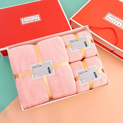 Set de toallas de baño regalo para el hogar y el hotel en color personalizado de lana de coral gruesa