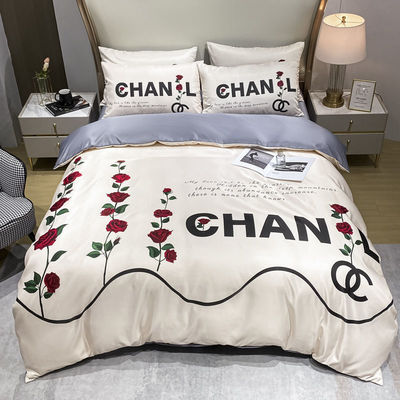 Kit de bodas de cuatro piezas 100% poliéster impreso en 3D de lujo King Size Set de ropa de cama para su