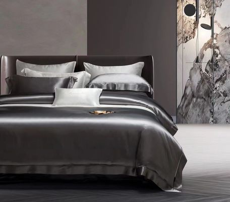 Set de ropa de cama de seda de tamaño de reina Sábanas de 4 sábanas Set de cama para el hogar Hotel de lujo