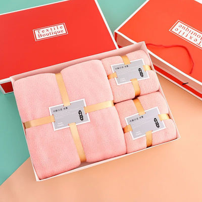 Conjunto de toallas de baño rectangulares suaves y absorbentes para SPA Microfibra de lana de coral gruesa
