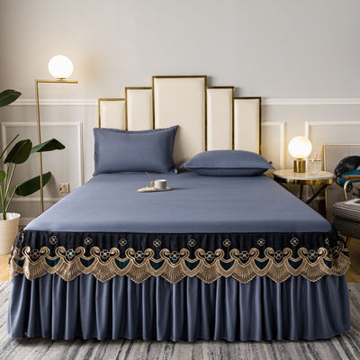 3 kg de algodón de lujo Sapatilla de cama de seda de cama de la reina Sapatilla de cama Sapatillas de cama con faldas