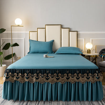 3 kg de algodón de lujo Sapatilla de cama de seda de cama de la reina Sapatilla de cama Sapatillas de cama con faldas