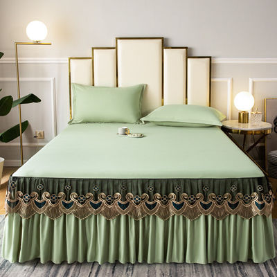 3 kg de algodón de lujo Sapatilla de cama de seda de cama de la reina Sapatilla de cama Sapatillas de cama con faldas
