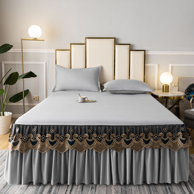 3 kg de algodón de lujo Sapatilla de cama de seda de cama de la reina Sapatilla de cama Sapatillas de cama con faldas