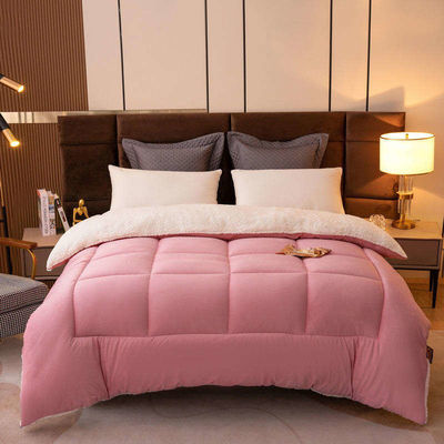 Color rosa claro Solid Oeko-Tex Comforter Edredon Set de ropa de cama para adolescentes de lujo sábanas
