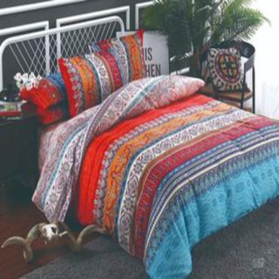 Home Hotel Bohemian Set de cubierta de edredón doble azul con set de ropa de cama de manta de Boho marrón