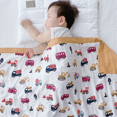 Estilo de patrón Bebé Bambú algodón gasa baño colcha de recién nacidos para clase A ropa de cama de cuna
