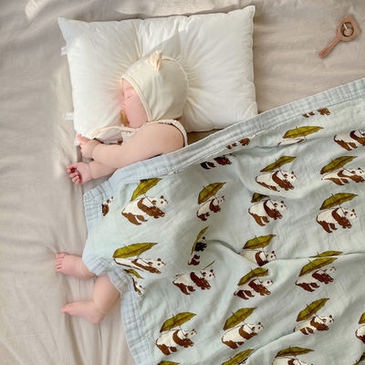 Estilo de patrón Bebé Bambú algodón gasa baño colcha de recién nacidos para clase A ropa de cama de cuna